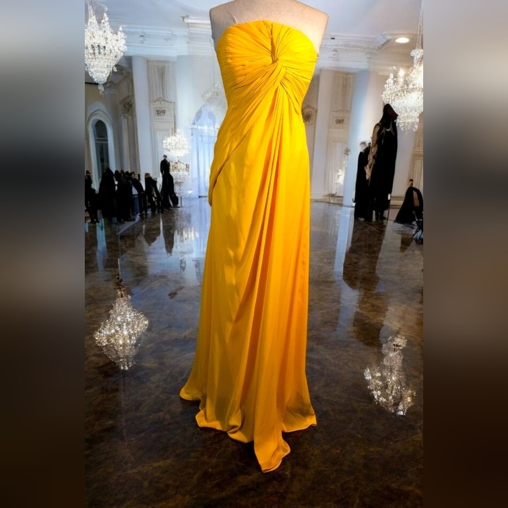 Source Unknown Strapless Yellow Gown - Picture 2 of 7